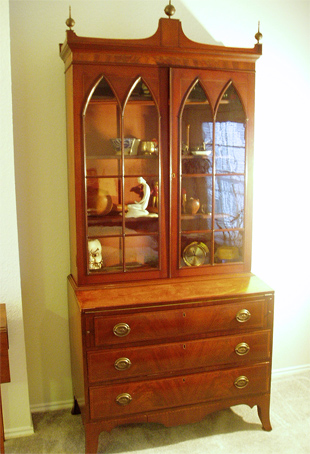 This Hepplewhite Antique Secretary is one of our most favorite items for display.